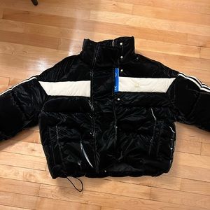 Adidas Velour Puffer Bomber Jacket